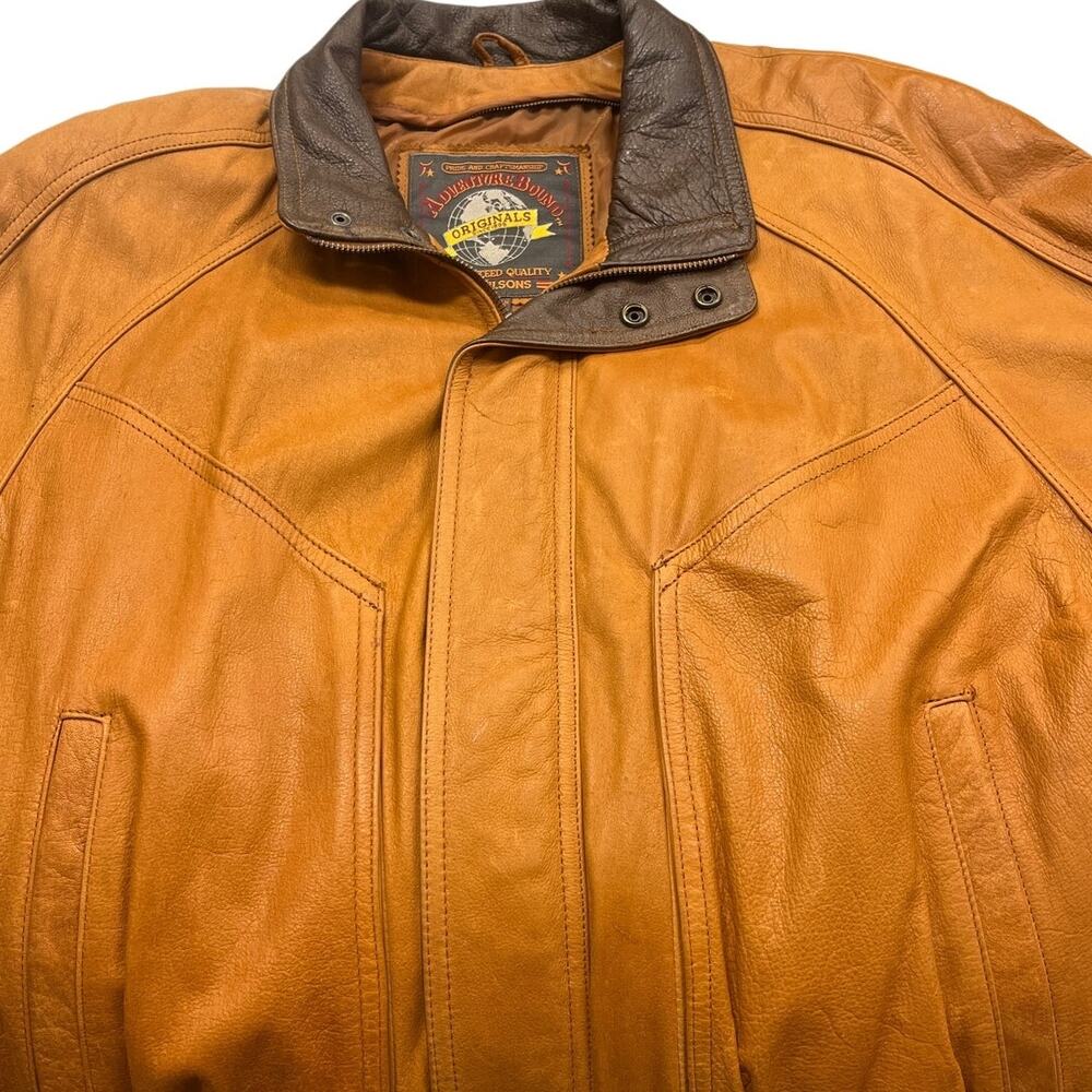 Wilsons Adventure Bound Leather Jacket L Thinsulate Zip Liner